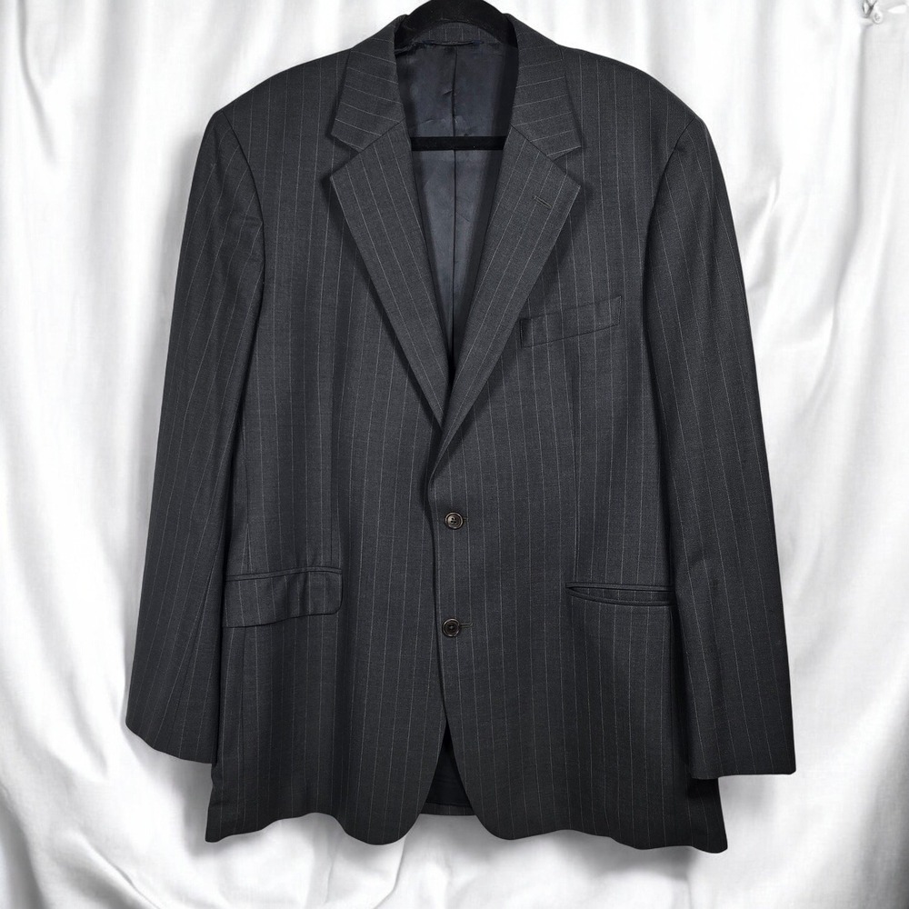 Brooks Brothers Blazer Suit Jacket 346 Mens 44 LG Pinstripe Wool Blend Stretch